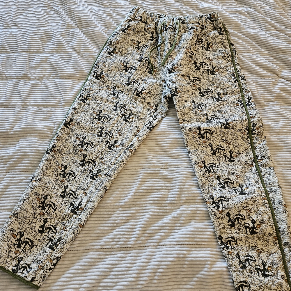 Disney Bambi Quilted Green and White Graphic Pants